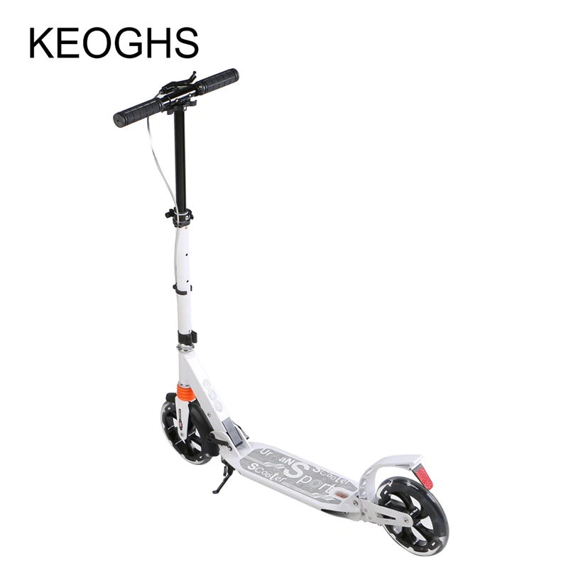 Складной Алюминиевый самокат для взрослых и детей 2 колеса из ПУ амортизация при