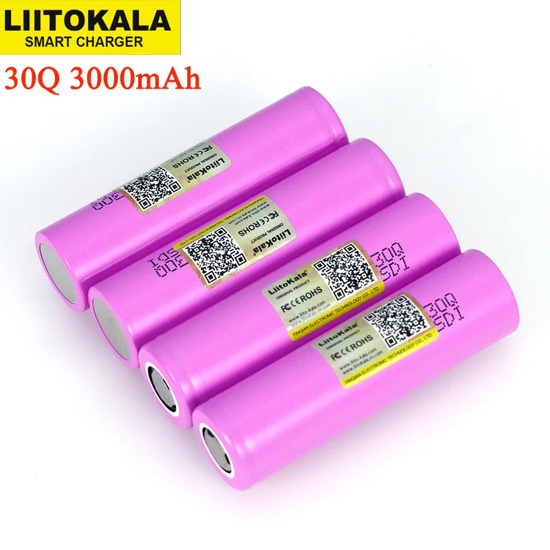 Liitokala 3,7 в 18650 INR18650 30Q 3000 мАч литиевая аккумуляторная батарея разряда 15A 20A батареи