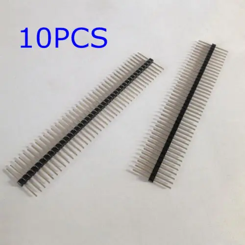 

10pcs 1*40 40Pin 2.54mm pitch Header Pin PCB Male Breakable Pin Header