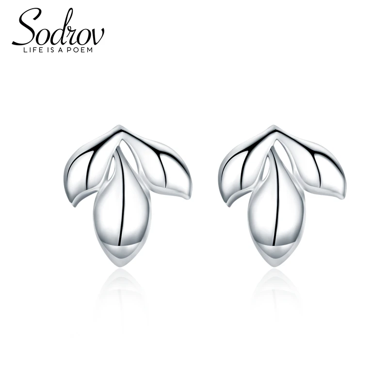 

Sodrov Stud Earrings Jewelry 925 Sterling Silver Romantic Cute Flowers Ladies Fine Women Trendy