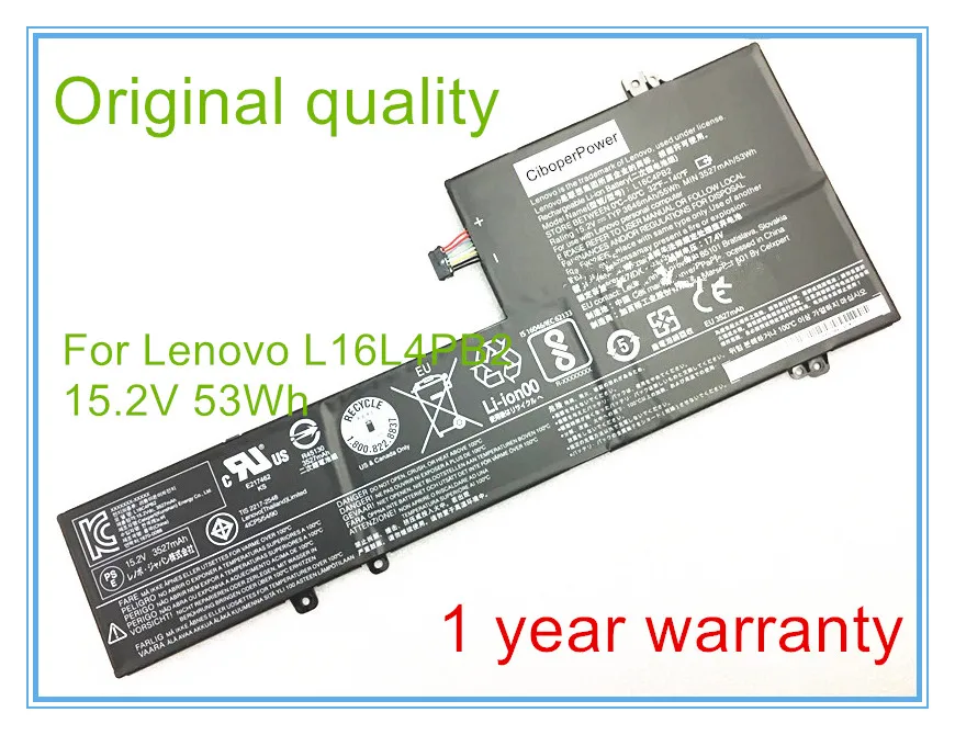 Originele kwaliteit 15.2 V 55Wh 3646 mAh Batterij voor L16C4PB2 L16L4PB2 Serie Originele kwaliteit 15.2 V 55Wh 3646 mAh Batterij voor L16C4PB2 L16L4PB2 Serie