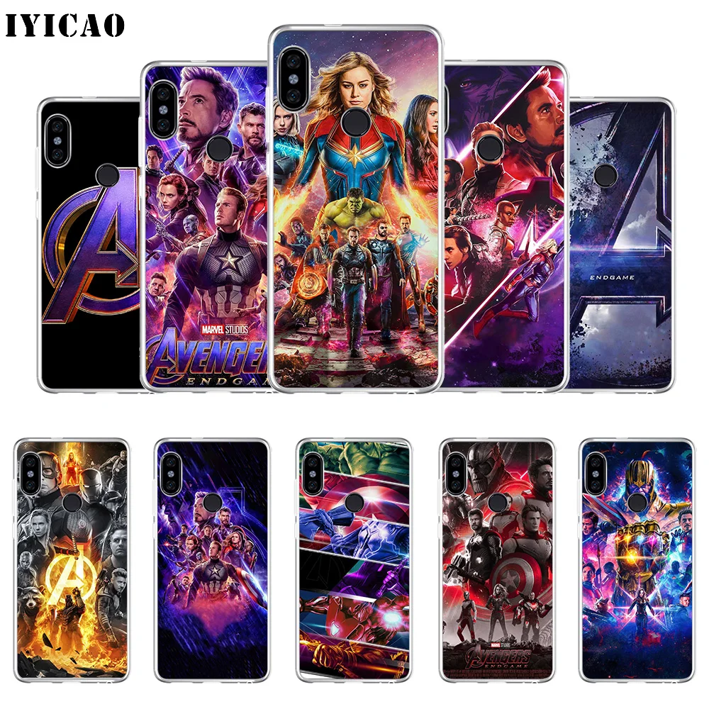 Мягкий силиконовый чехол для телефона IYICAO Avengers Endgame movie Xiaomi Redmi 4A 5A 6A Note 7 6 5 Pro Plus 4X