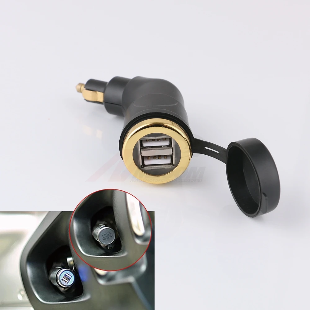For BMW R1200GS Motorcycle Cigarette Lighter Socket 5V Portable Dual USB Power Adapter Plug with Anti-dust Cover iPhone | Автомобили и