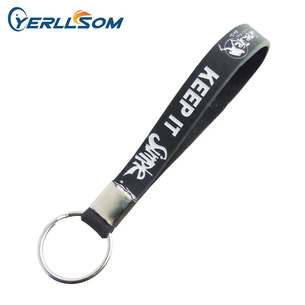 200PCS/lot Free shipping customized Debossed and ink filled logo rubber silicone key chains for gifts K052402
