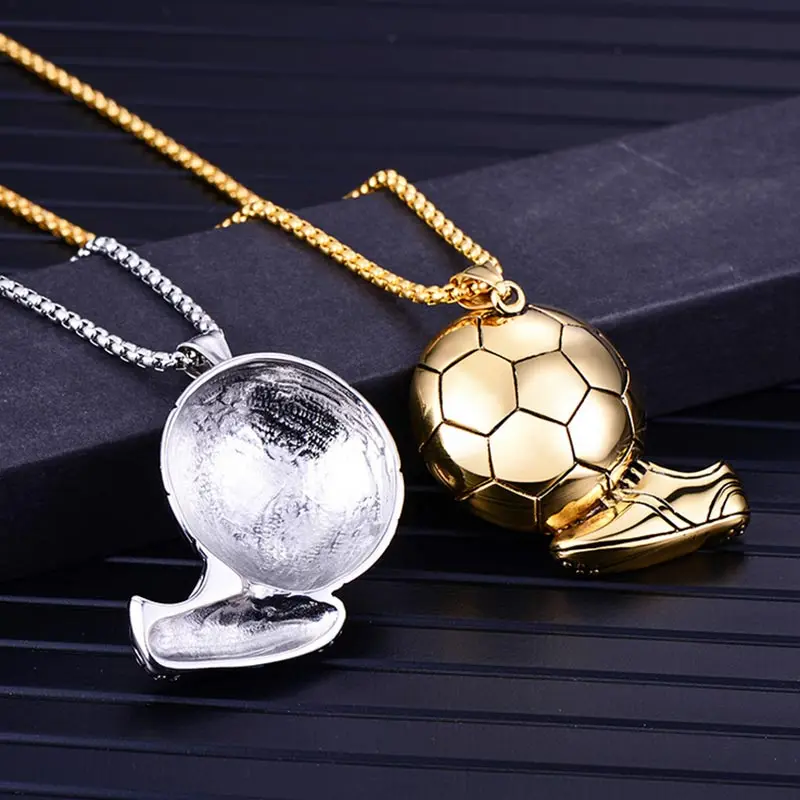 ZFVB футбольное ожерелье с обувью для мужчин из нержавеющей стали золотого цвета