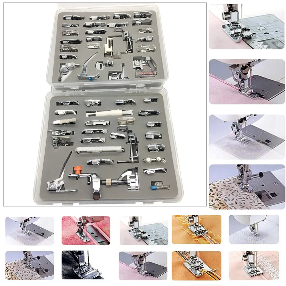 

52 Pieces presser foot Domestic Sewing Machine Braiding Blind Stitch Darning Presser Foot Kit Set For Brother Singer Janome