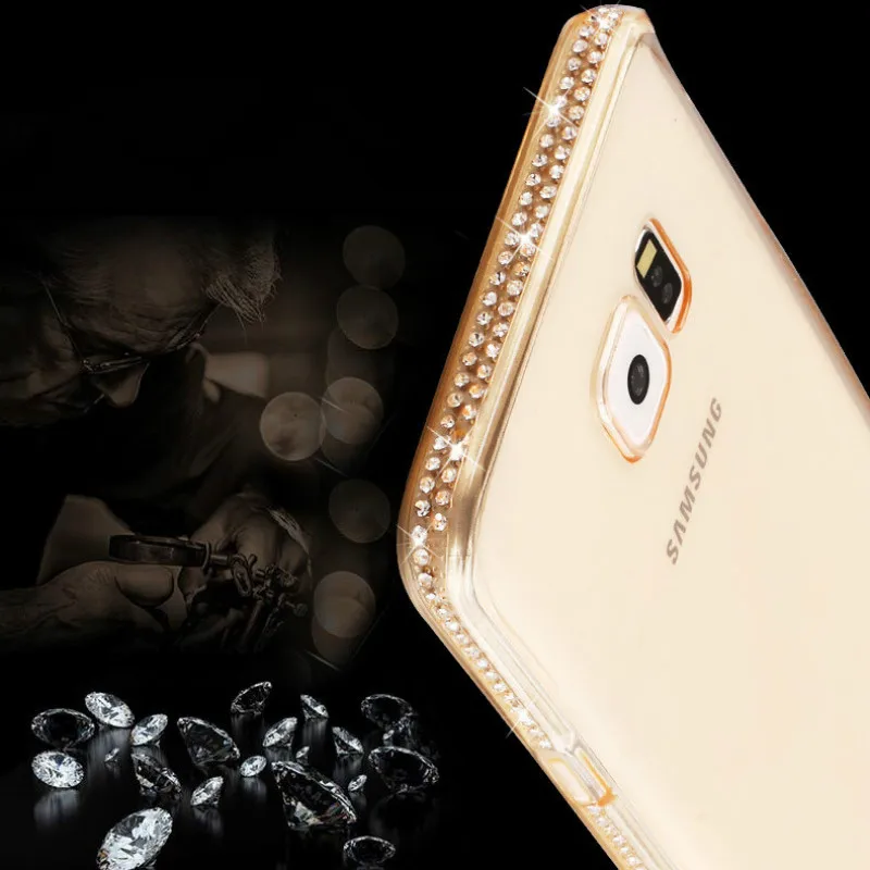 Роскошный мягкий чехол из ТПУ со стразами для Samsung Galaxy A3 A5 A7 J3 J5 J7 2016 2017 S6 S7 Edge S8 S9 Plus Grand Prime чехлы чехлы|Бамперы|