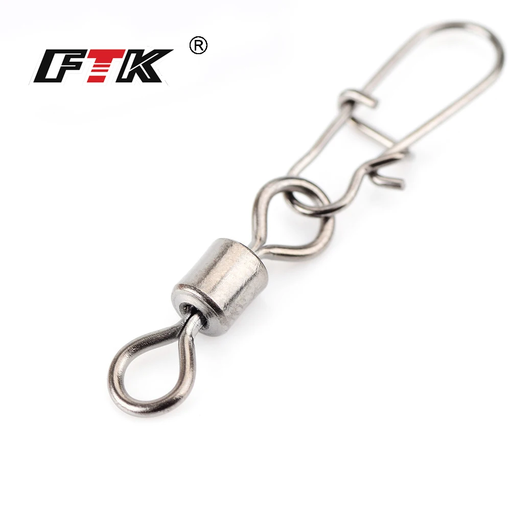 FTK разъем 1 упаковка 1/0#3/0#2#-12# рыболовный поворотный с быстрым замком защелкивающийся рыболовный крючок зажим для приманки