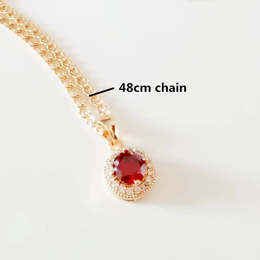 with 48cm chain Женская подвеска, офисный стиль, ожерелье, подвески, 585, розовое золото, цвет, подвеска, новая мода, Женские Ювелирные изделия, трендовые металлические женские подвески - Окраска металла: with 48cm chain