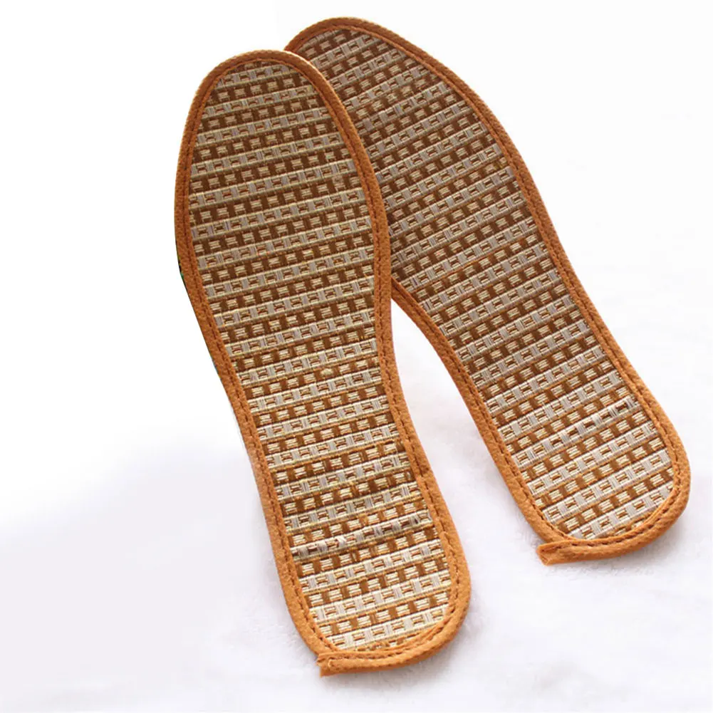 1 Pair Breathable Deodorant Anti-Bacterial Bamboo Charcoal linen Hand-Woven Shoe Pads Insoles for | Обувь