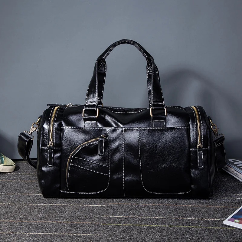 Кожаные дорожные сумки для мужчин роскошные вместительные портативные