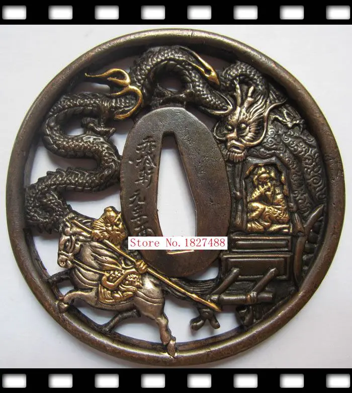 Высококачественная японская katana медь Цуба меч вакидзаси аксессуары W/Dragon
