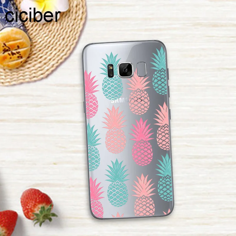 Ciciber Ананасовый Фламинго Единорог панда для чехлов samsung Galaxy S7 Edge S8 S9 Plus J5 J7 2016 Note 8