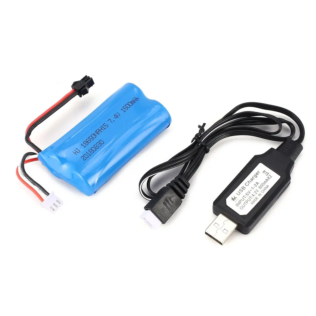 7 4 V 1500 мАч штекер SM Перезаряжаемые Li Ion Батарея с USB Зарядное устройство для RC