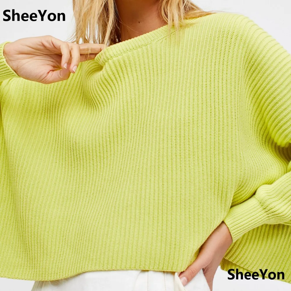 Воме Пуловеры для женщин вязаный свитер осень 2017 г. Новые Простые короткие