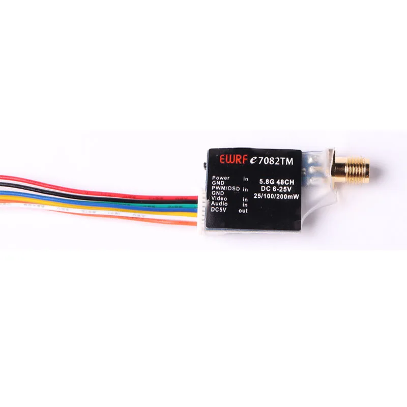 Передатчик EWRF e7082TM 5 8G 48CH 25/100 мВт PitMmode переключаемый передатчик в BEC поддержка PWM/OSD