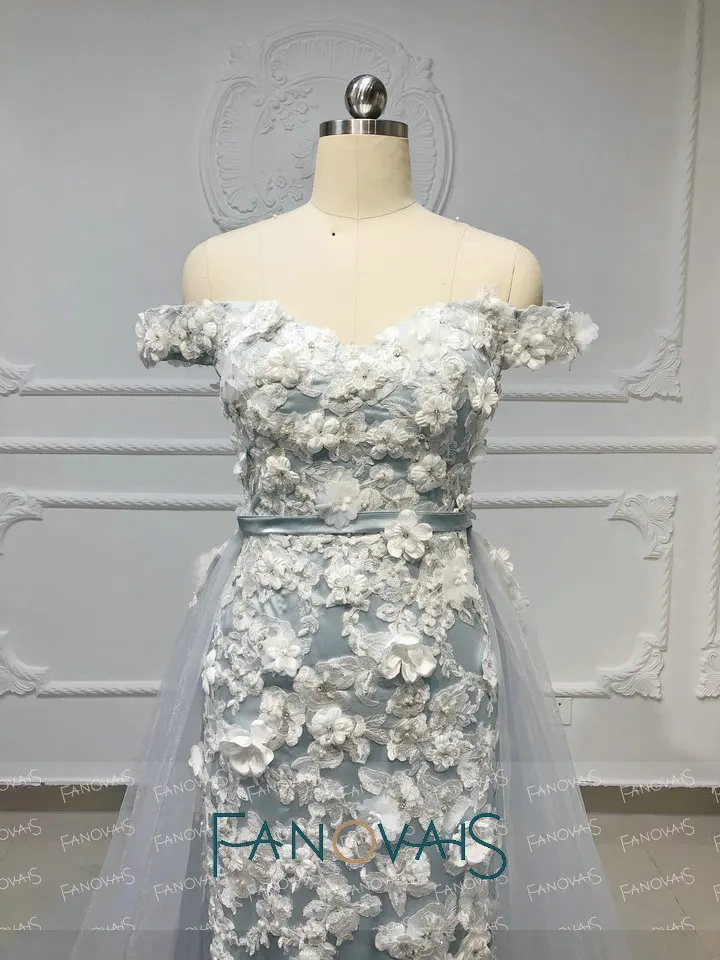 &quotСеро-синие вечерние платья со съемным шлейфом 2019 Vestidos De Fiesta длинные вечернее