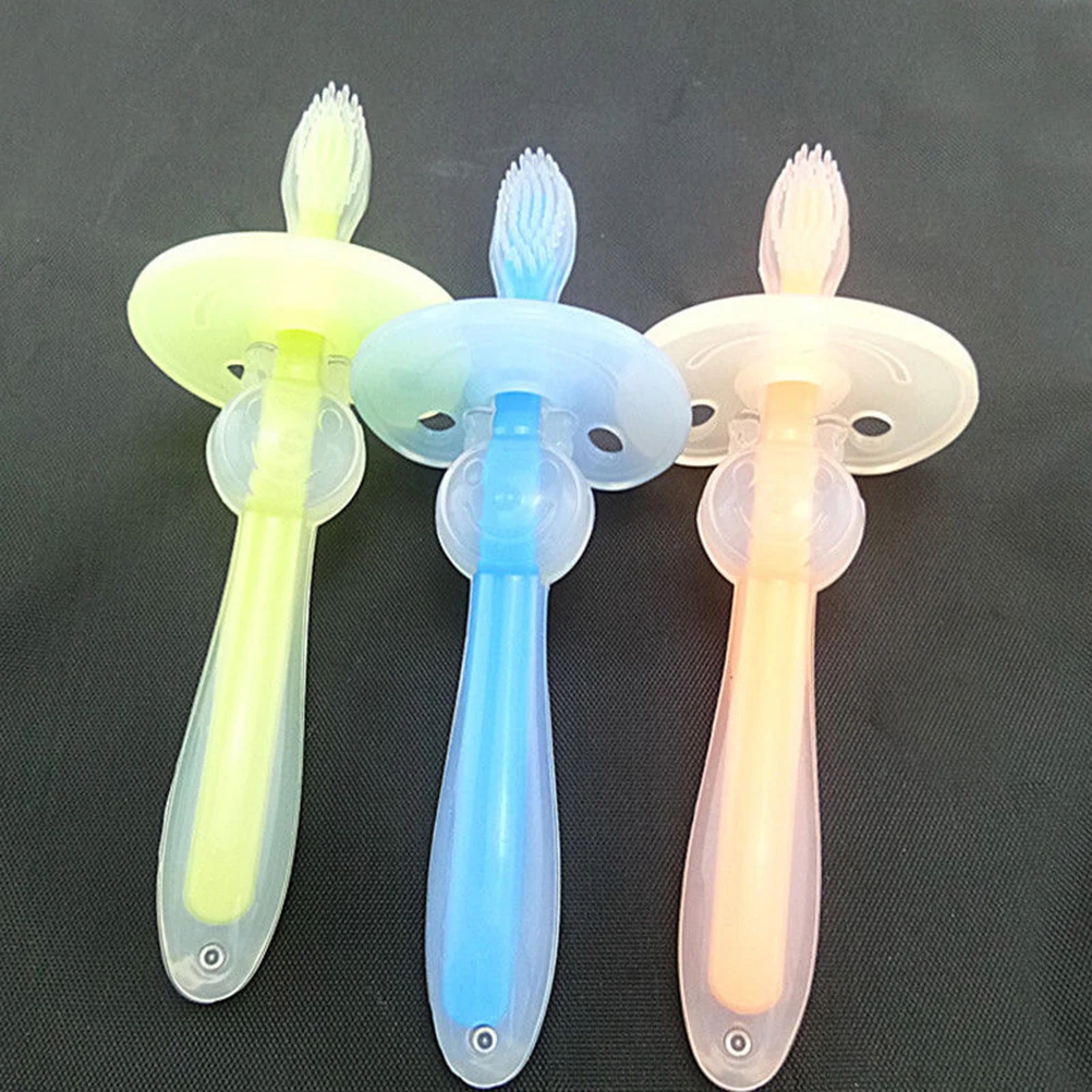 1 шт. детская зубная щетка для ухода за полостью рта мягкая силиконовая учебная