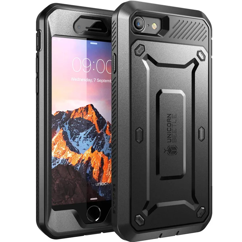 Black Для iphone 7( выпуск) SUPCASE Unicorn Beetle Series UB Pro полнокорпусная прочная кобура чехол со встроенным протектором экрана - Цвет: Black