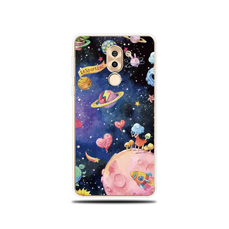 Чехол для телефона huawei Коврики 8 9 10 Lite Pro крышка Космос планета узор силиконовый