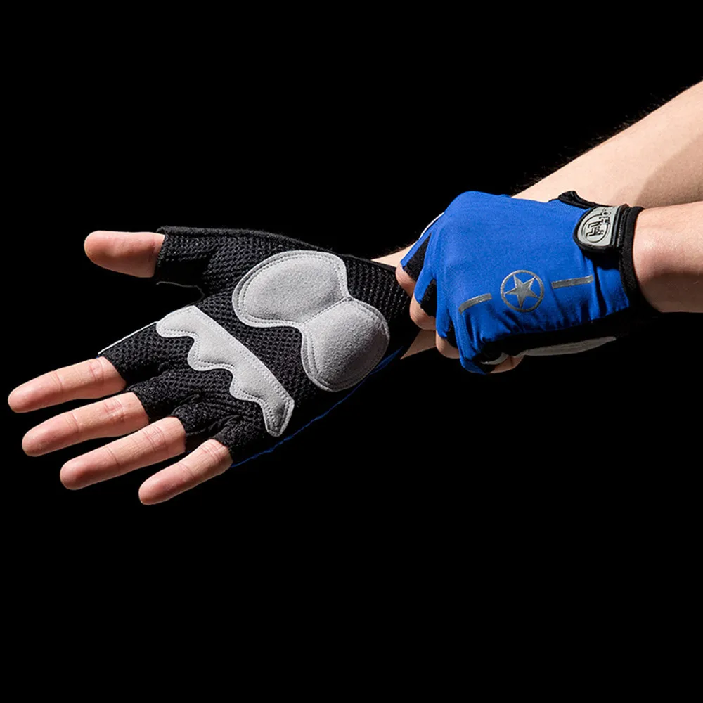1 Pair Half Finger Gloves Cycling Summer Bike Men Women Sports Shockproof Gel Bicycle Fitness | Дом и сад