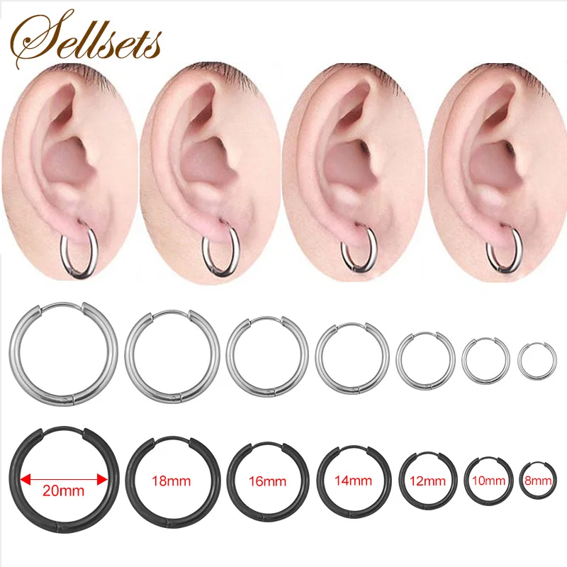 Серьги кольца Sellsets из нержавеющей стали для мужчин и женщин Стильные Ювелирные