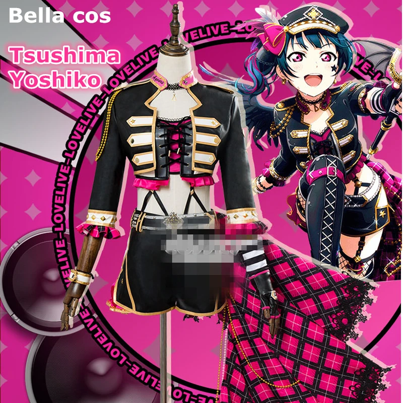 Lovelive sunshine Aqours панк Рок Ёсико Цусима костюм для косплея showdress платье сцены