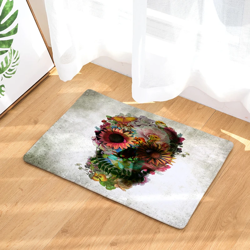 Скандинавский стиль коврик с черепом для спальни кухни ванной прямоугольный