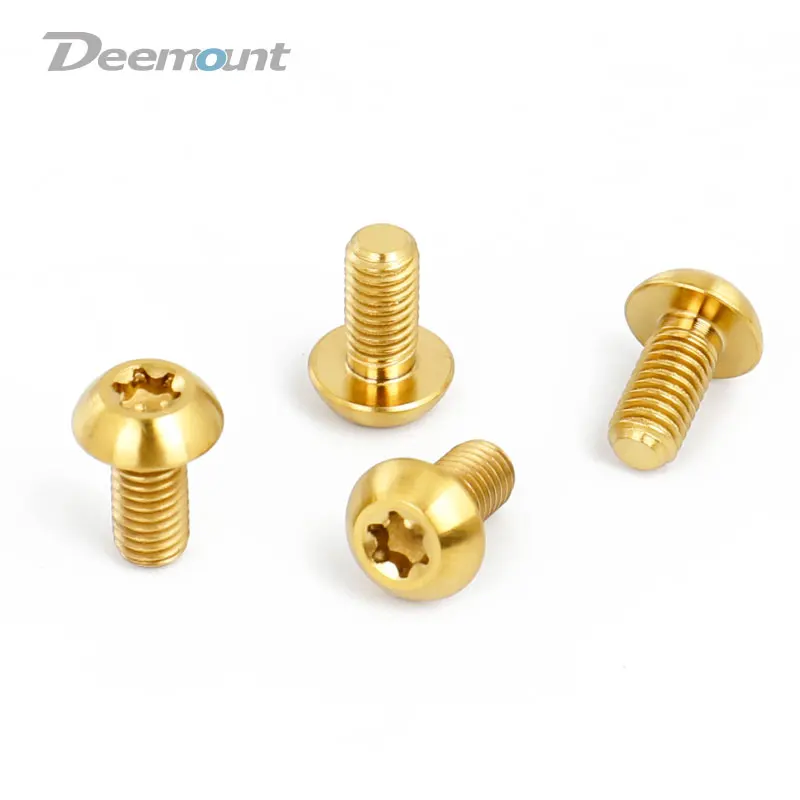 Deemount M5x10mm Disk Brake Rotor Bolts T25 Torx Titanium Bicycle Parts MTB Mountain Bike Brake Rotor Ti Screw 6PCS or 12PCS