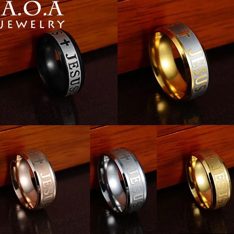 Горячая продажа религиозный христианский миди кольцо 316L нержавеющая сталь