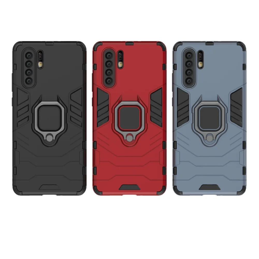 

Luxury Metal Ring Case For Huawei P30 Pro p30 lite Phone Case Cover For Huawei P30 Anti-Fall Soft Edge Shockproof Full Back Case
