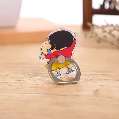 kk Chi-bi Maruko Crayon Shin-chan антиосеннее металлическое кольцо на палец для мобильного телефона с поддержкой фигурной игрушки - Цвет: kk