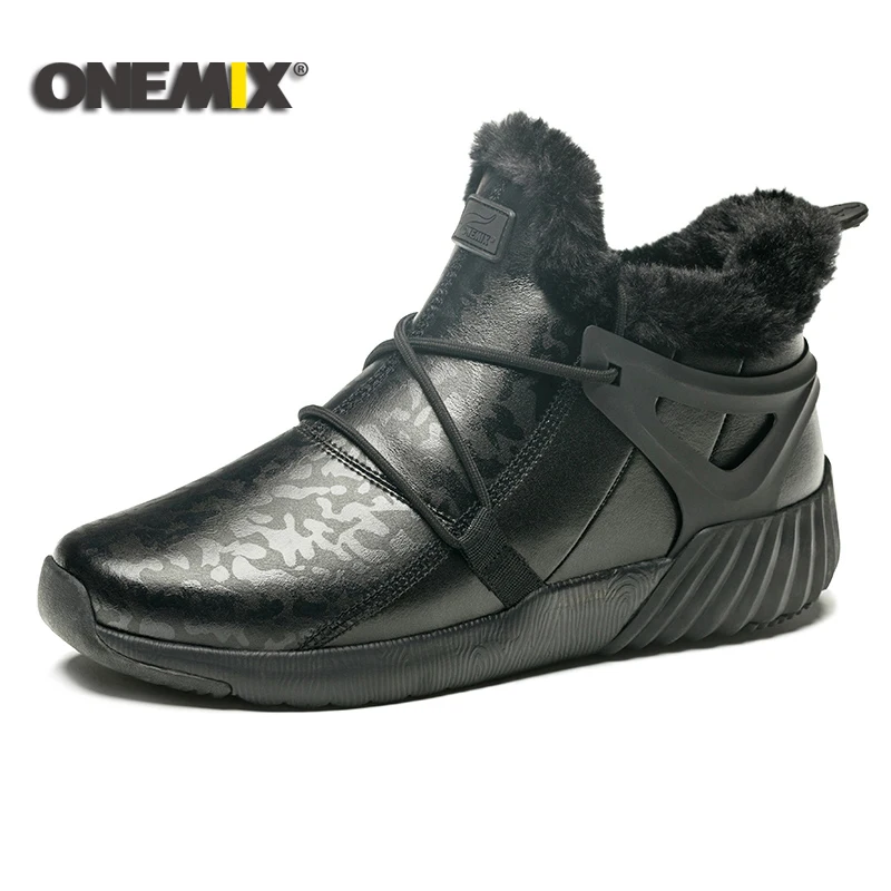 ONEMIX Winter Running Shoes men Comfortable Men's Boots Women's boots Warm Wool Sneakers Outdoor Unisex Athletic Sport Shoes