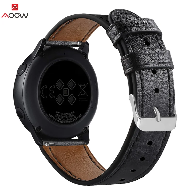 Ремешок AOOW из натуральной кожи для Samsung Galaxy Watch Active Band 42 мм спортивный