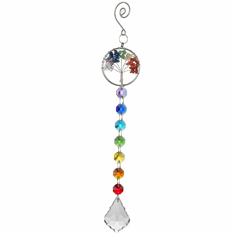 H& D Дерево жизни хрустальный шар-Призма Suncatcher Радуга производитель люстра Декор чакра окно сад подвесной кулон орнамент