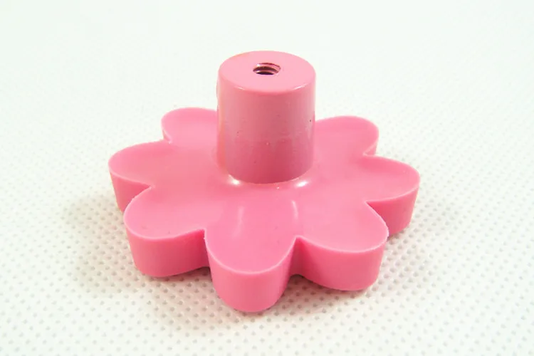 

Soft rubber furniture handle knob Pink flower children drawer Dresser wardrobe pull closet handle 40mm
