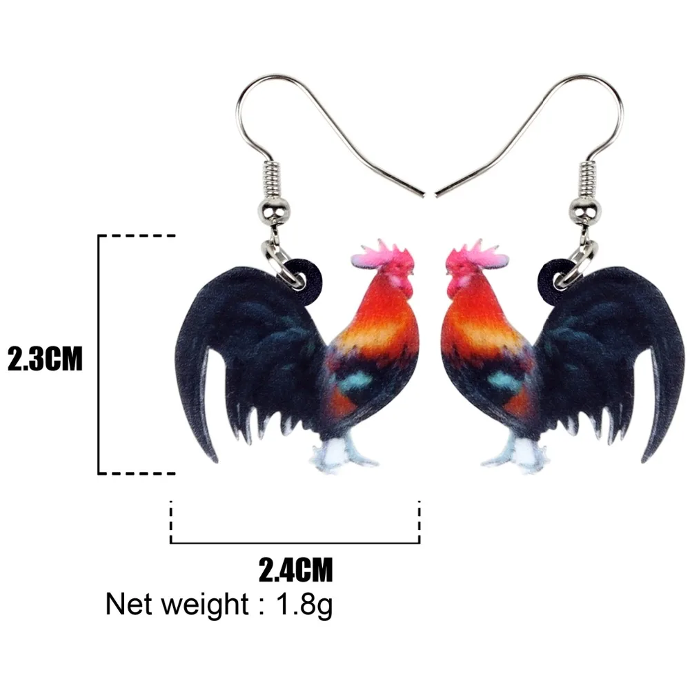 WEVENI акриловые красочные серьги с петухом для курицы новые длинные висячие модные
