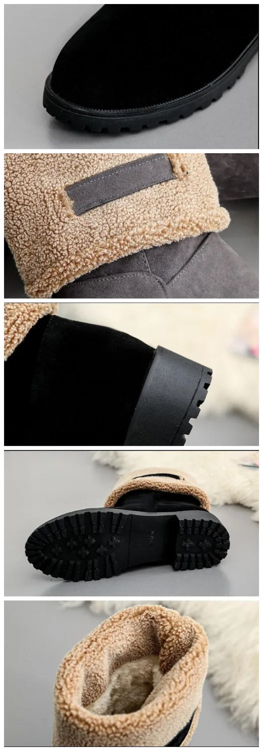 Большие размеры 35 4 0 Для женщин Повседневное теплая зимняя обувь на меху зимние