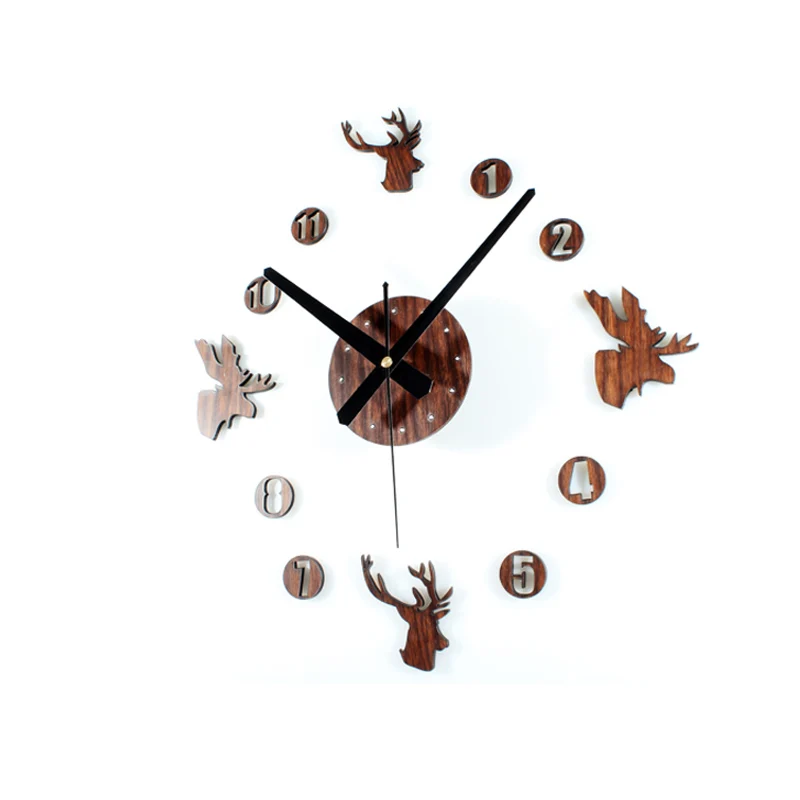 Креативные деревянные электронные часы модные ретро 3D DIY настенные Сельский