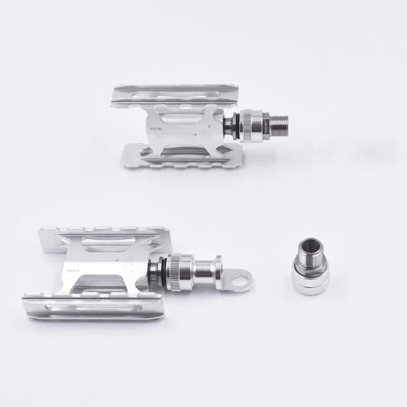 pedals and 1 holder TWTOPSE педаль велосипеда титановые оси быстрый выпуск для Brompton велосипед CNC Легкие педали TI 3 подшипники сверхлегкие велосипедные педали - Цвет: pedals and 1 holder