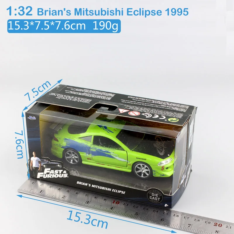 1:32 весы jada Brian Mitsubishi Eclipse Turbo 1995 Форсаж Металл dieca| |