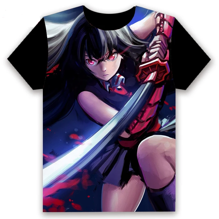Модная мужская футболка аниме Akame ga KILL! Esdeath/повседневная черная унисекс с
