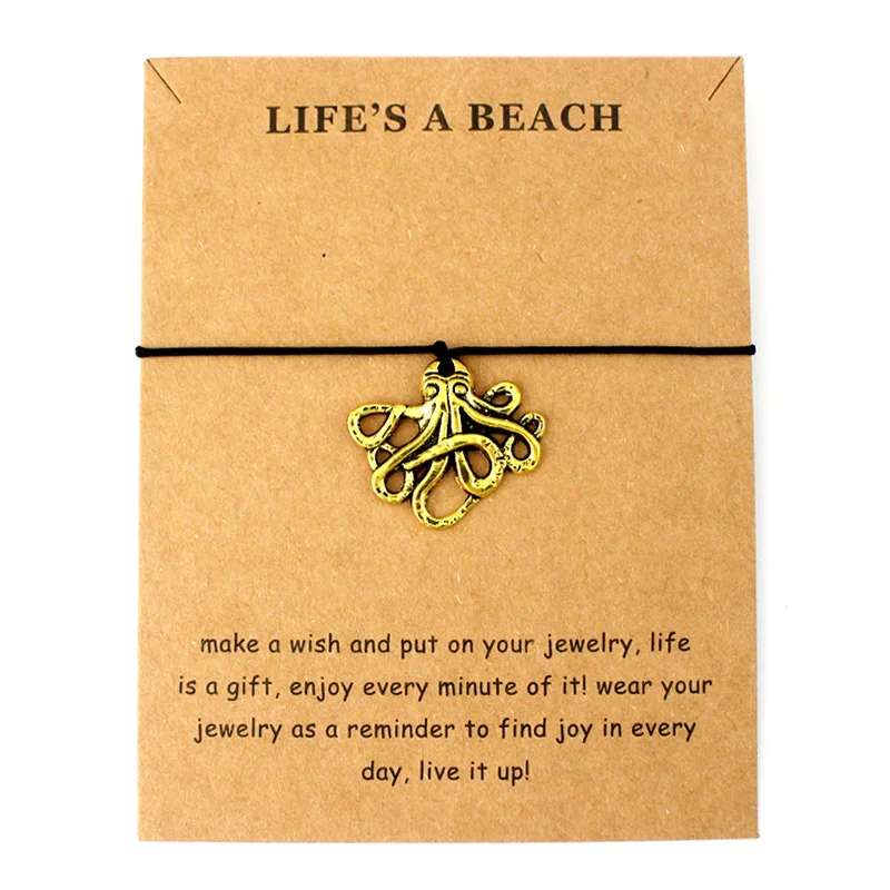 Life is a Beach, ювелирные изделия, Серебряное золото, осьминог, Кит, сказка, акулы, рыба, морской конек, морская звезда, Русалка, ракушки, браслеты с подвесками для женщин
