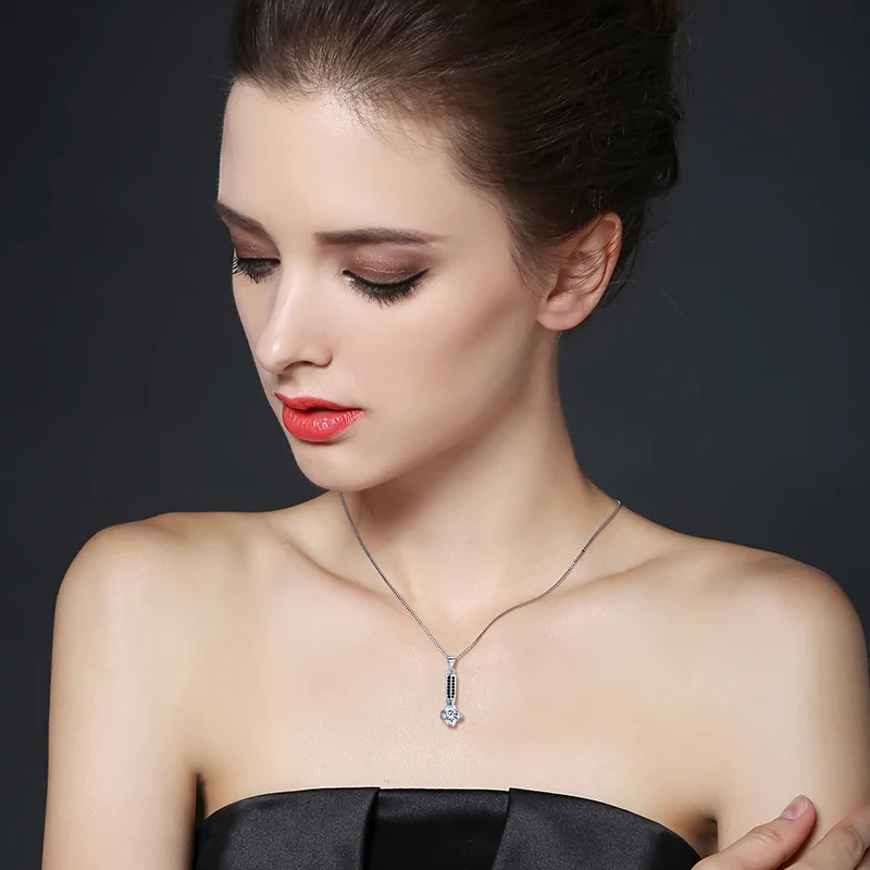 

[BLACK AWN] 925 Sterling Silver Jewelry Women Slide Necklaces Pendants Silver 925 Jewelry K002