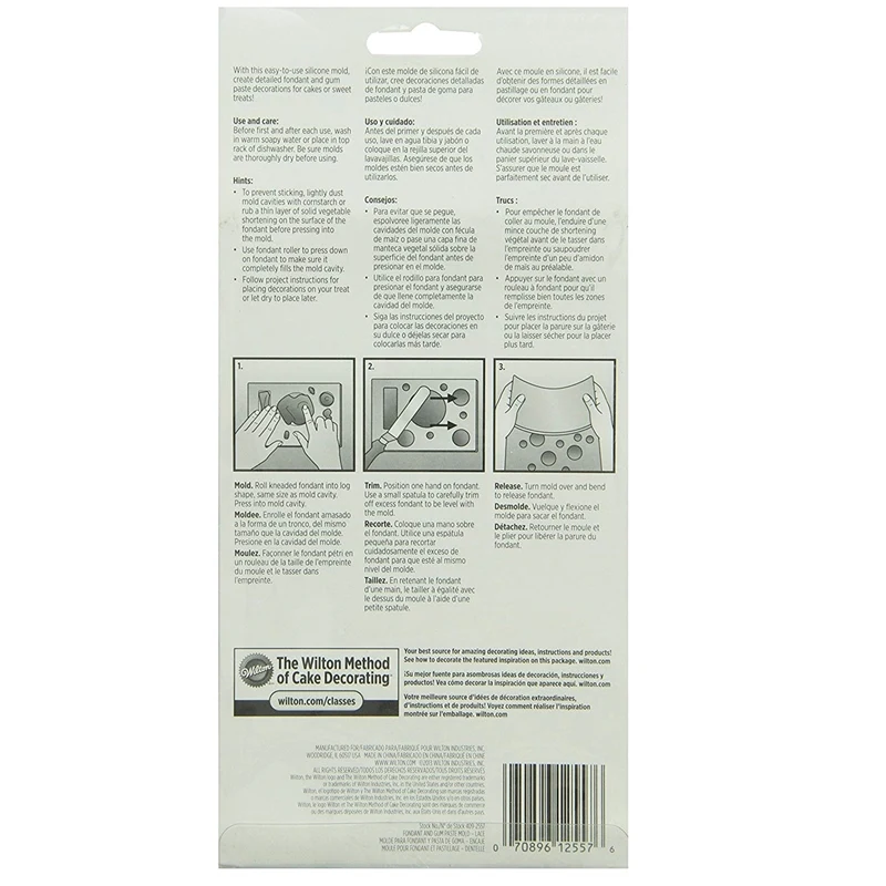 Вильтон Fondant (сахарная) и паста для жевательной резинки силиконовые формы
