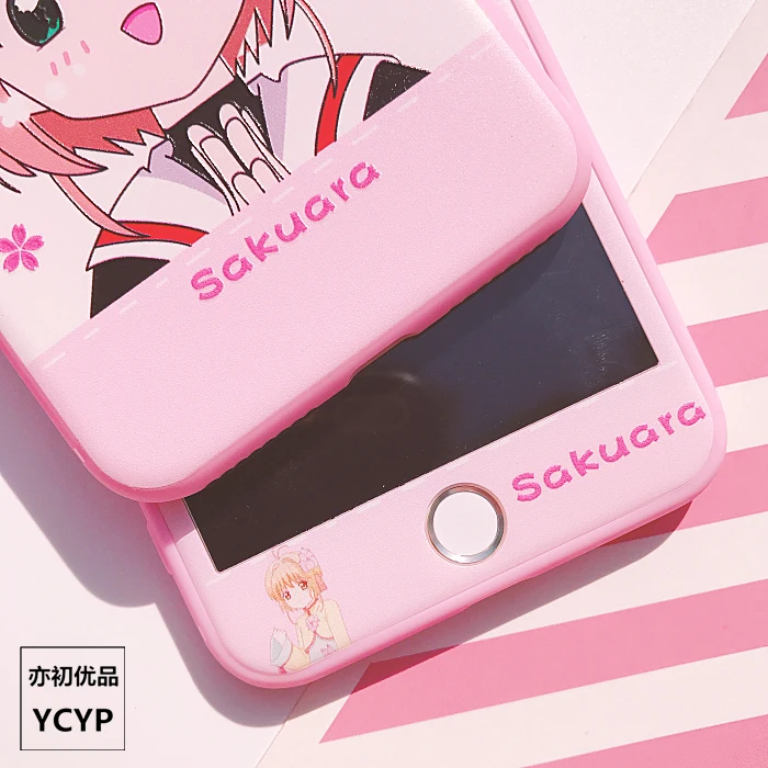 Для iphone XS Max милый Cardcaptor Sakura задний Чехол+ пленка для экрана из закаленного стекла, Девушка Мягкий чехол для iphone X XR 6 7 8plus