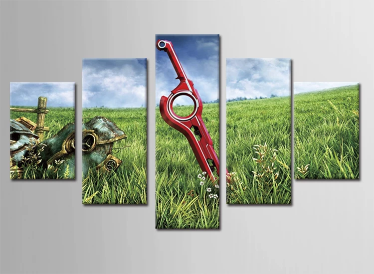 5 шт. Настенная картина Зеленая трава | Дом и сад