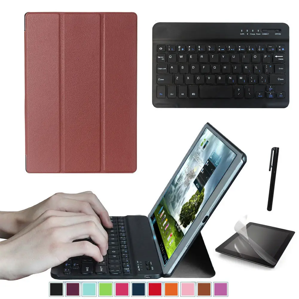 Набор аксессуаров для lenovo Tab 4 10 Plus Tb-x704n Tb-x704f-умный чехол+ Bluetooth клавиатура+ Защитная пленка+ стилус - Цвет: NO TOUCHPAD