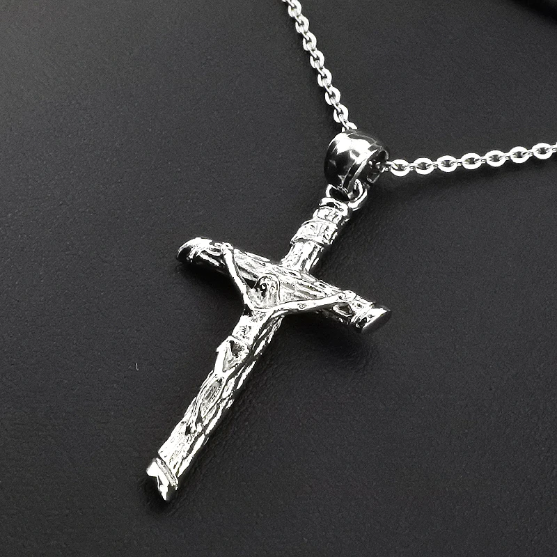 AMUMIU 2017 Подвеска из нержавеющей стали с крестом Иисуса для мужчин и женщин