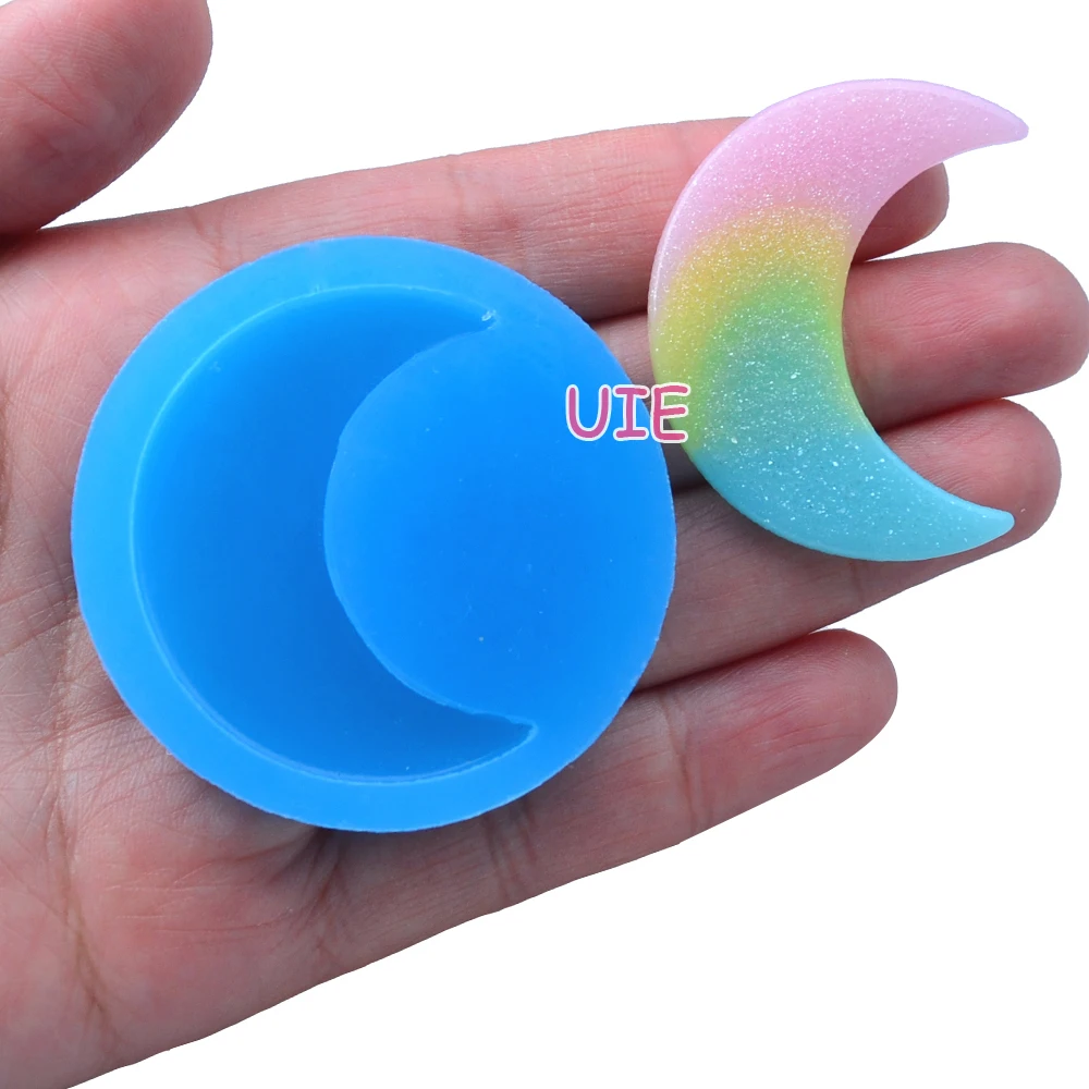 PYL596U 43.5mm Big Crescent Moon Silicone Mold - Luna Cake Decoration Craft Fondant Resin Gum Paste Jewelry Food Safe | Дом и сад